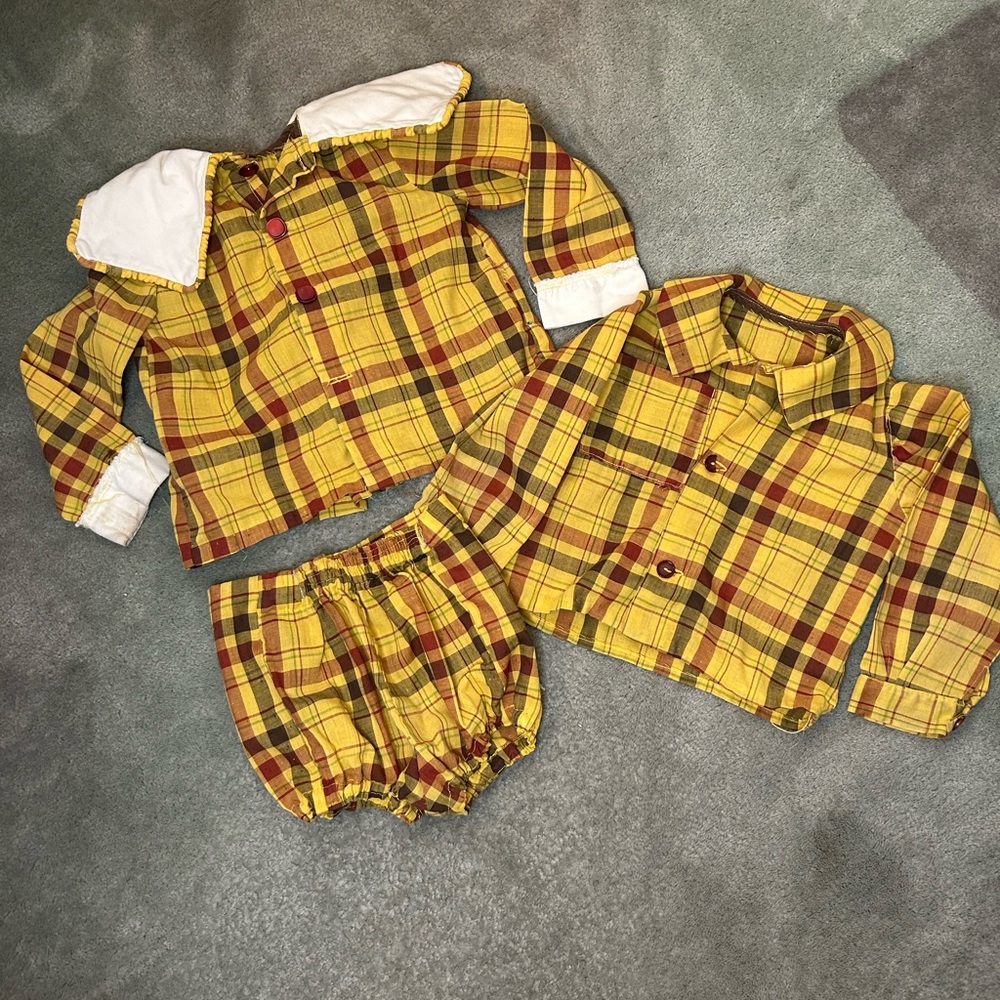 Vintage Retro 70s Era Toddler Or Infants 3-piece Clothing Set